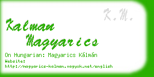 kalman magyarics business card