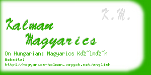 kalman magyarics business card